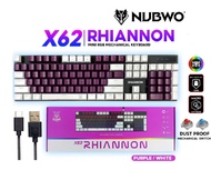 คีย์บอร์ดเกมมิ่ง NUBWO X62 คีย์บอร์ด Keyboard Gaming คีย์บอร์ดแมคคานิคอล Blue Switch สี ขาว-ม่วง
