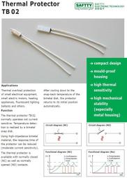 溫度開關 (SAFTTY TB02-BB8D-120 ) 15*5.4mm 引線長70mm(白色常ON) 120℃ 2A