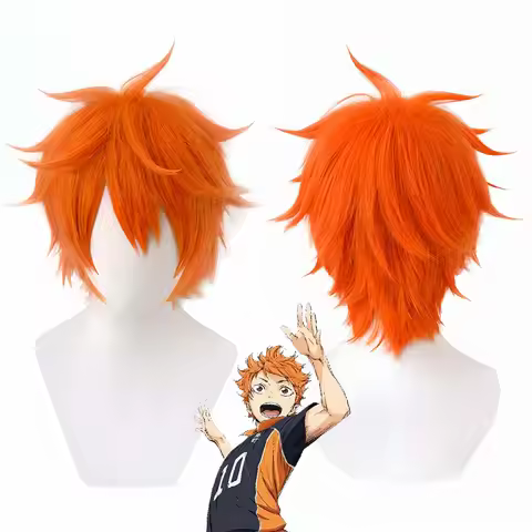Haikyuu Hinata Shoyo Cosplay Short Orange Wig for Men