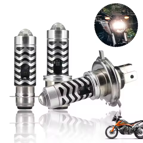 Motorcycle H4 H6 BA20D P15D LED Bulbs Hi/Low Dual Colors Bulb Projector Lens Bulb Motor Driving Ligh