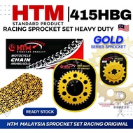 415 HBG SPROCKET KRISS100 CT100 MR1 SPROCKET SET GOLD CHAIN HTM YB3 YB3L BATTERY ( NO STARTER )