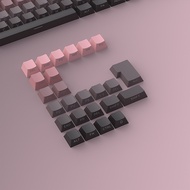 133 Keys Pink Black Keycaps Cherry Profile Shine Through Side Print Double Shot PBT Keycap for Gateron MX Switch Mechanical Gaming Keyboard