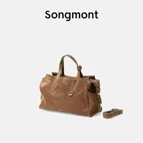 Songmont Travel Bag Vegetable Tanned Cowhide Tote Shoulder Handbag
