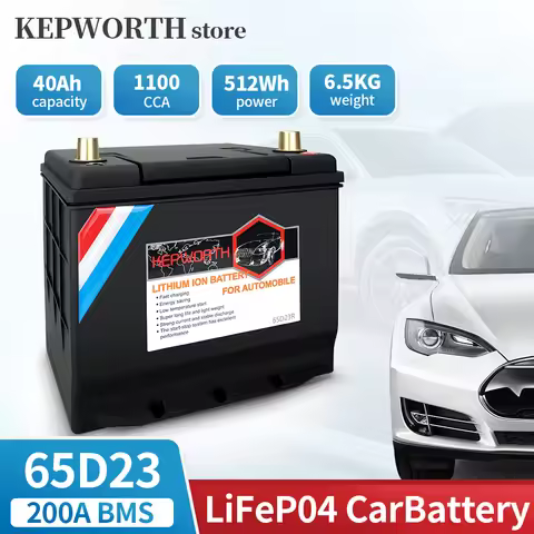 65D23L/R 12V 40Ah Car Start-Stop Lithium Battery LiFePO4 Automotive Battery 1100CCA Built-in 200A BM