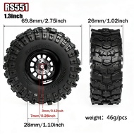 for 1/18 1/24 RC Crawler Car TRX4M SCX24 AX24 FCX24 FCX24M Ascent-18 Upgrade Parts 4PCS 1.3 inch Met