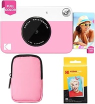 KODAK Printomatic Full-Color Instant Print Camera Starter Bundle + Soft Case + Zink 20pk Photo Paper