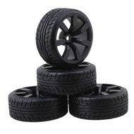 4PCS Drift Tires+Wheel Rim 12mm Hex Hub for HSP Tamiya RC 1:10 RC Racing Car