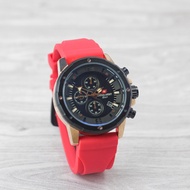 Jam Tangan Man Pria Swiss Army 6410 Body Gold Tali Rubber Fitur Date Dan Chronograph Bonus Box dan G