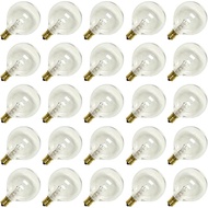 Sival G50 Candelabra Screw Base Clear 25 pack Light Bulbs 6TDP