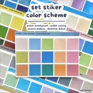 COLOR SCHEME - RECTANGLE STICKER SET Waterproof journaling decoration square box STICKER/ aesthetic 