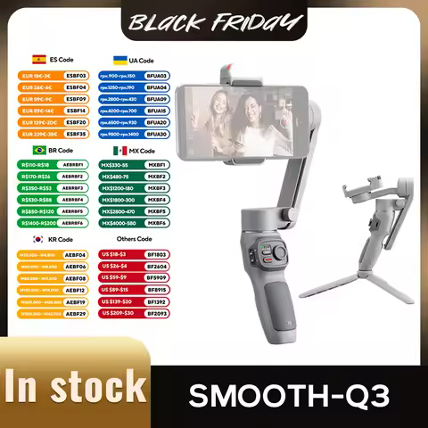 ZHIYUN Official SMOOTH Q3 Gimbal Smartphone 3-Axis Phone Gimbals Portable Stabilizer for iPhone 14 p