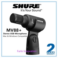 Shure MV88+ Stereo USB Microphone - Condenser Microphone for Streaming and Recording Vocals & Instru