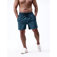 YG001 Unisex Plain Knee-Above Spandex Waffle Running Shorts 3-Pocket With Zipper FOR MEN