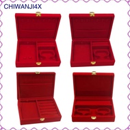 [chiwanji4x] Velvet Rings Jewelry Box Case Tray Necklace Bangle Jewelry Storage Organizer
