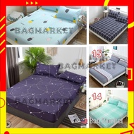 🌟Local Seller 🌟Korea Style Design Single Queen King Fitted Bedsheet Bed Sheet Tilam Pillow Case 3