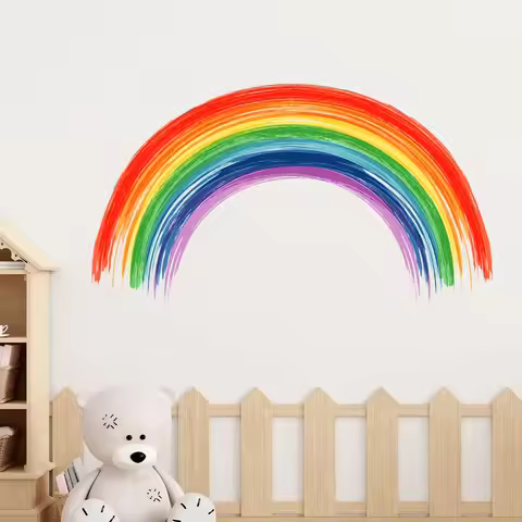 1Pc Watercolor Rainbow Wall Sticker Furniture Kids Room Decor Children's Room Bedroom Decoration Bab