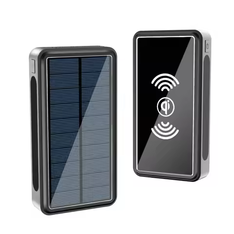 Portable Solar Power Bank Wireless Charger for iPhone 15 Samsung Xiaomi Powerbank 30000mAh Poverbank