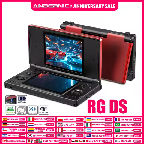 Anbernic RG DS Retro Video Game Console 4 Inch IPS Dual Multi-touch Screen Android 14 Flip Game Play