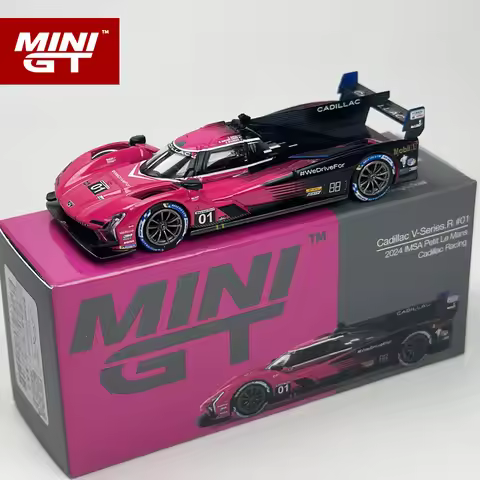 MINIGT 1:64 Cadillac V-Serie.r #01 Cadillac Racing 2024 Pink MGT alloy Car Model 1010