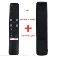 【 Remote control+silicone case random】New Original RC901V FMR6 For TCL 4K LED Android Smart TV Voice Remote Control w/ Netflix Youtube QIY 65P725 55C716 50P715 65P615