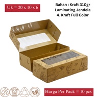 Box Kardus Kue / Roti / Serbaguna 20x10x6 Bahan Berkualitas Laminating Doff ( 10 PCS )