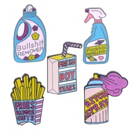 Creative Laundry Detergent Bottle, Detergent Drop Oil, Brooch, French Fries
