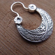 Cross cossack swords earring for Men 25 mm 1 inch, Big Sterling Silver Men's
