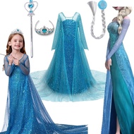 Queen Elsa Princess Party Dress For Girs Frozen Cosplay Costume  Kids Dress New Year Party  Clothes