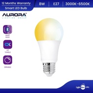 Aurora 8W E27 Color Exchange Tunable (3000K-6500K) Smart Bluetooth Dimmable LED Light Bulb Indoor Sm