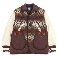 成色極佳JUNYA WATANABE MAN PENDLETO Junya Watanabe Man Pendleton 22AW WJ-J019 雙名款民族圖案真皮棒球夾克 多色顏色日本製造 正品男