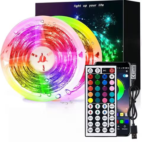 LED Strip Lights, 2-20M DIY USB 5050 RGB Neon LED Strip App Remote Control Flexible Ribbon for Room 