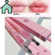 OTUINSG Lip Serum, Sweet Peach Lip Oil, Lip Plumper Big Brush Head Nourishing Glass Liquid Lipstick 