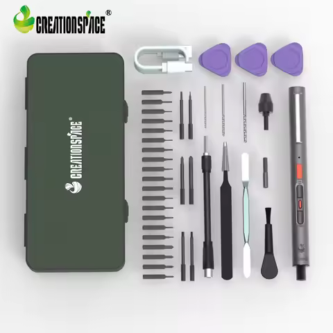 Creationspace CS0802A 3.7V Mini Electric Screwdriver Set, Automatic Screwdriver Cordless Power Tool 