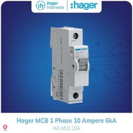 Hager MCB 10a 10 Ampere 1P 1 Phase 6kA Mcb Listrik MU110A