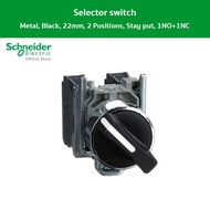 Schneider XB4BD25 สวิตซ์ซีเลคเตอร์ที่จับแบบมาตรฐาน 2ตำแหน่งแบบกดค้าง 1NC+1NO แบบโลหะ ชไนเดอร์