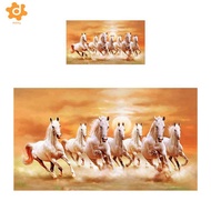[Lacooppia2] 7 Running Horses Wall Decor, Canvas Print Picture, Gift, Landscape Artwork, Animal Pain