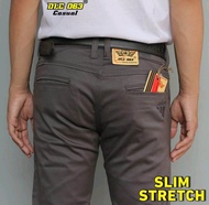 Celana Kanvas Slim Fit DLC 063 Casual / Celana Panjang Pria Kanvas Slimfit Streath Melar dlc063 Teri