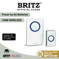 BRITZ 912DC Wireless Doorbell [FREE ADHESIVE TAPE] [SHIP OUT IN 1-2 WORKING DAY]