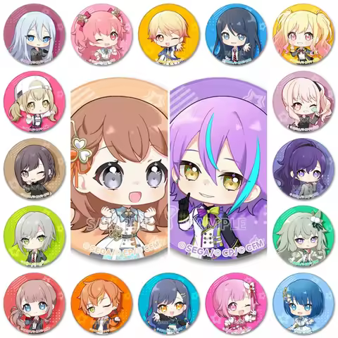 58mm Anime Project SEKAI PJSK Cosplay COSTUME Badge Pin SPTE Tinplate Brooch﻿ Prop