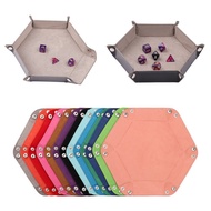 ⭐⭐Hex Dice Tray Tray Sundries Storage Box Dice Box Board Game Dice Tray Accessories Leather Storage 