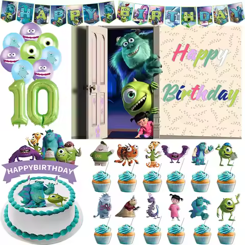 Monsters, Inc. Kid Birthday Party Monsters University Decoration Supplies Cake Topper Number Balloon