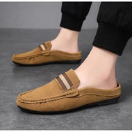 Peas Shoes Casual Half Slippers Men's Loafers Trendy Men's Shoes Lazy Shoes Casual Shoes Classic Fas
