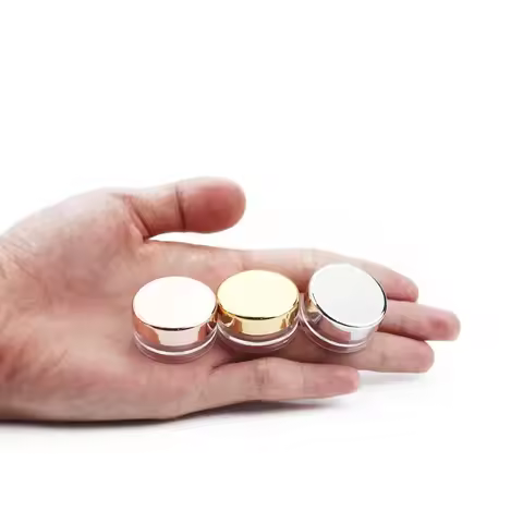 50pcs 3g 3ml Makeup Jar Cosmetic Empty Container with Rose Gold Lid Plastic Small Bottle for Eyeshad