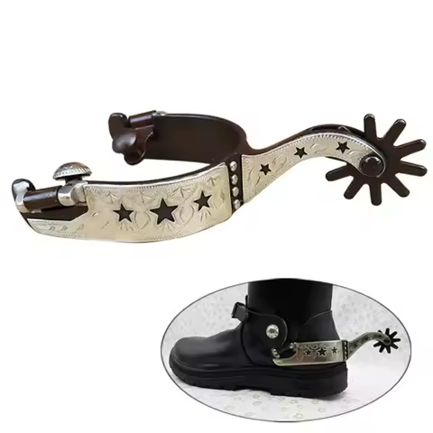 1 Pair Riding Boot Spurs Western Carbon Steel Cowboy Spurs Gear for Equestrian Western Cowboy Spurs 