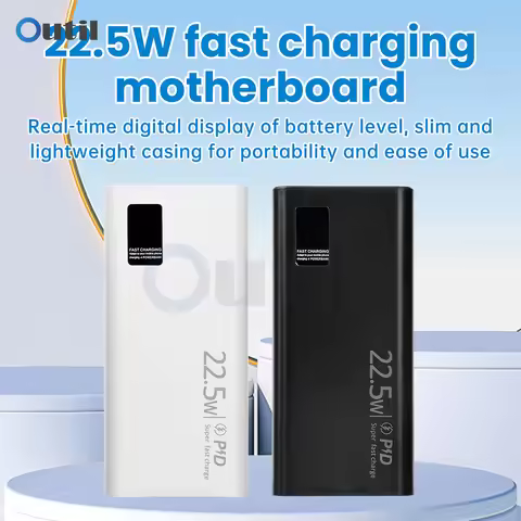22.5W Fast Charging Power Bank DIY Kit with Digital Display 1260110 Battery Case Slim Portable 20000