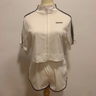 Woman White Tracksuit Set with Black Stripes