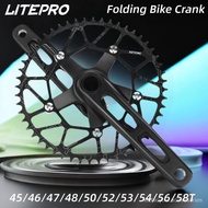 Litepro Folding Bicycle Crankset 45/46/47/48/50/52/53/54/56/58T Sprocket Ultralight Hollow Integrated Crank 170mm Road B