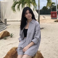 KEMEJA One set linen- Newest Shirt Suit 2023-linen Shirt -Latest linen Shirt-one set linen-Shirt ove