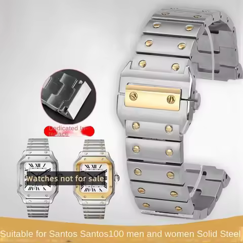 For Cartier Santos Steel Band Santos 100 Stainless Steel Watch strap Bracelet WSSA0009 Men's Women's