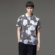 夏季短袖男POLO衫印花條紋休閑純棉T恤